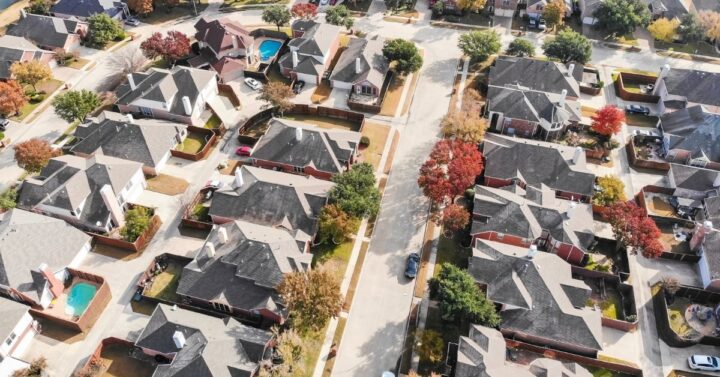 aerial photo of a Dallas neighborhood.