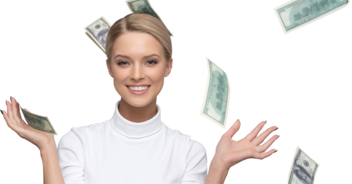 Person happy to be making money