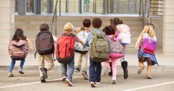 Kids going to school