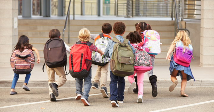 Kids going to school