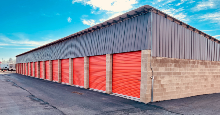 a row of storage units