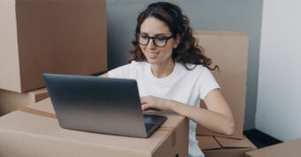 photo of a woman on a laptop