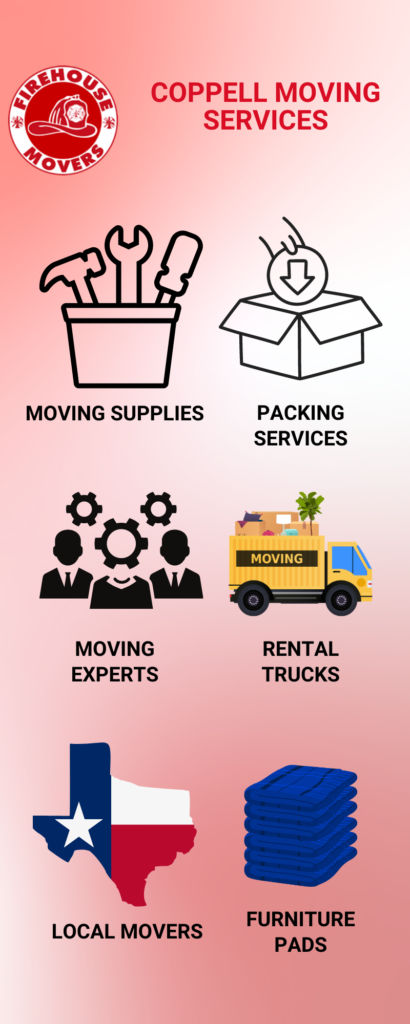 infograpic detailing Coppell moving services