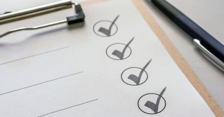 photo of a checklist