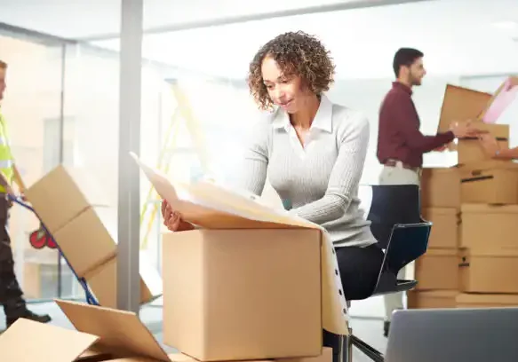 People in Office Moving