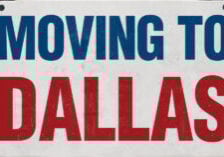 Moving to Dallas sign